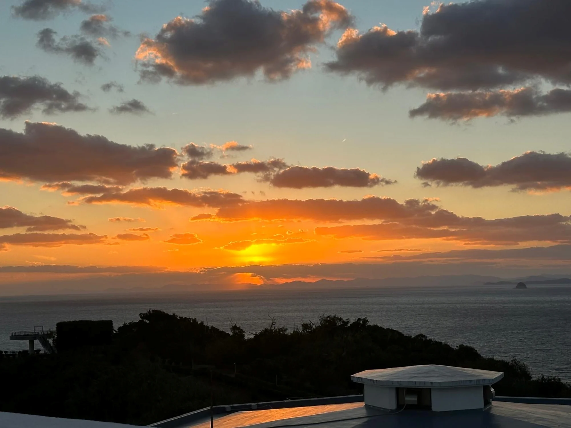 夕方の空と水平線
