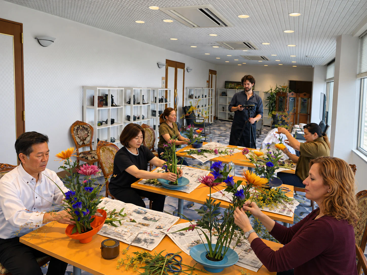 Arranging seasonal flowers